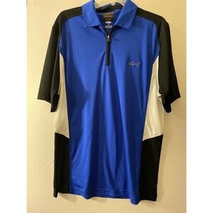 GREG NORMAN for Tasso Elba Golf Polo Shirt Play Dry Zipup Short Sleeves Medium